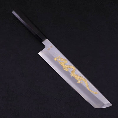 Hamokiri(Honekiri) White steel #2 Kasumi Ckoin Dragon Buffalo Ebony Handle 300mm-White steel #2-Kasumi-Japanese Handle-[Musashi]-[Japanese-Kitchen-Knives]