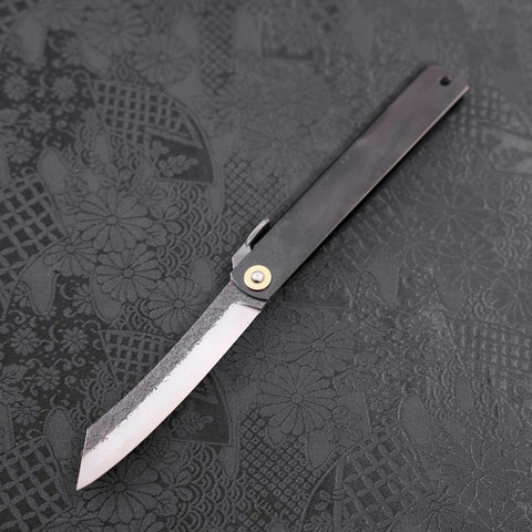 Higonokami Aogami 120mm Black Kurouchi Tsuchime-[Musashi]-[Japanese-Kitchen-Knives]