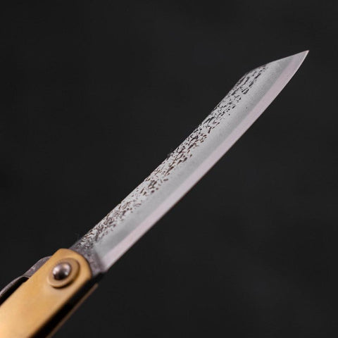 Higonokami Aogami 120mm Brass Tsuchime-[Musashi]-[Japanese-Kitchen-Knives]