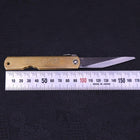 Higonokami Aogami Kurouchi Single Blade 100mm Brass-[Musashi]-[Japanese-Kitchen-Knives]