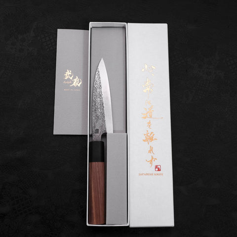 Kaisaki VG-10 Nashiji Walnut Handle 120mm-VG-10-Nashiji-Japanese Handle-[Musashi]-[Japanese-Kitchen-Knives]