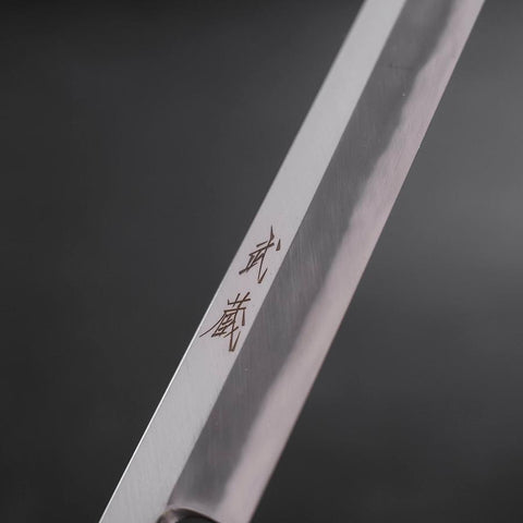 Kengata Fuguhiki Blue steel #1 Hon-Kasumi Buffalo Walnut Handle 300mm-[Musashi]-[Japanese-Kitchen-Knives]