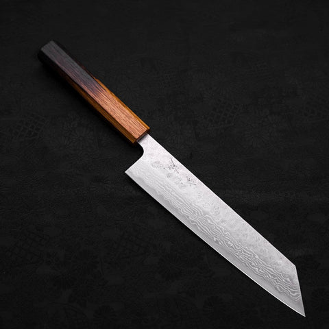 Kiritsuke AUS-10 Nashiji Damascus Yaki Urushi Handle 210mm-AUS-10-Damascus-Japanese Handle-[Musashi]-[Japanese-Kitchen-Knives]