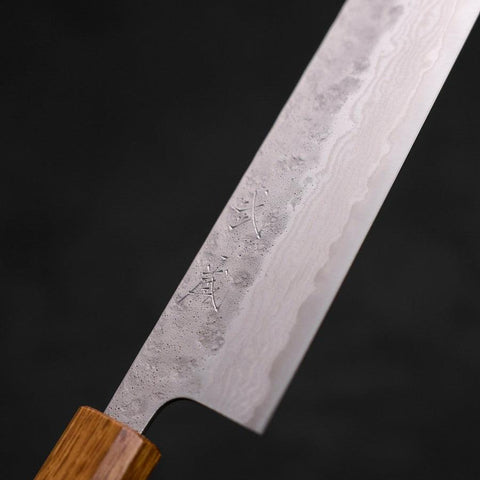 Kiritsuke AUS-10 Nashiji Damascus Yaki Urushi Handle 210mm-[Musashi]-[Japanese-Kitchen-Knives]