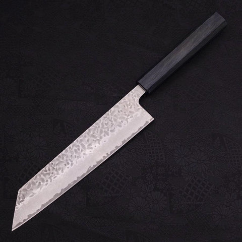 Kiritsuke AUS-10 Tsuchime Damascus Dark-Blue Urushi Handle 210mm-AUS-10-Damascus-Japanese Handle-[Musashi]-[Japanese-Kitchen-Knives]