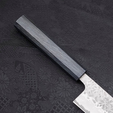 Kiritsuke AUS-10 Tsuchime Damascus Dark-Blue Urushi Handle 210mm-AUS-10-Damascus-Japanese Handle-[Musashi]-[Japanese-Kitchen-Knives]