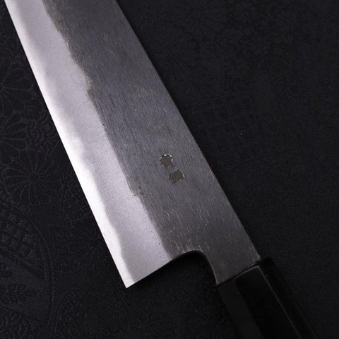 Kiritsuke Blue steel #2 Kurouchi Chokin Tiger-Bamboo Buffalo Ebony Handle 210mm-Blue steel #2-Kurouchi-Japanese Handle-[Musashi]-[Japanese-Kitchen-Knives]