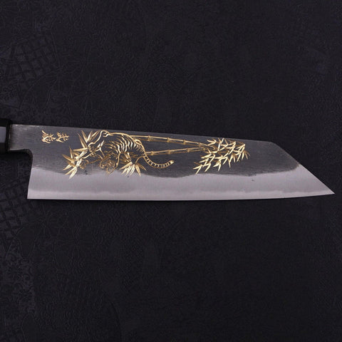 Kiritsuke Blue steel #2 Kurouchi Chokin Tiger-Bamboo Buffalo Ebony Handle 210mm-Blue steel #2-Kurouchi-Japanese Handle-[Musashi]-[Japanese-Kitchen-Knives]