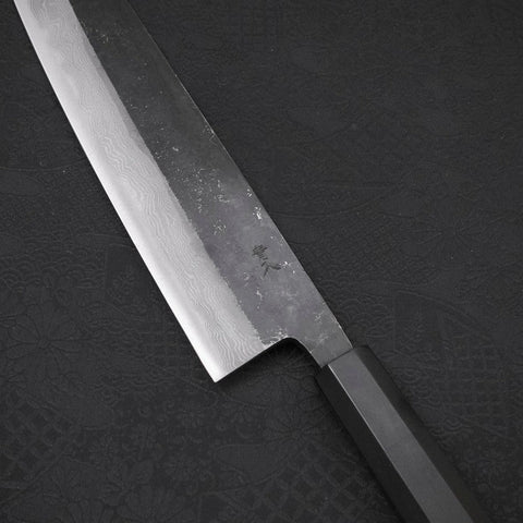 Kiritsuke Blue steel #2 Kurouchi Damascus Buffalo Ebony Handle 210mm-Blue steel #2-Damascus-Japanese Handle-[Musashi]-[Japanese-Kitchen-Knives]