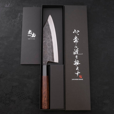 Kiritsuke Deba Blue steel #2 Kurouchi Buffalo Wenge Handle 165mm-Blue steel #2-Kurouchi-Japanese Handle-[Musashi]-[Japanese-Kitchen-Knives]