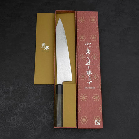 Kiritsuke Gyuto SG-2 Damascus Dark Green Handle 240mm-SG-2-Damascus-Japanese Handle-[Musashi]-[Japanese-Kitchen-Knives]