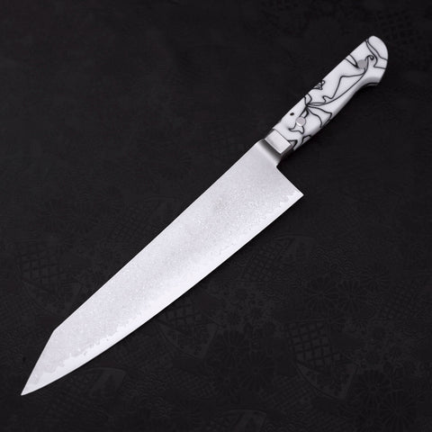 Kiritsuke Gyuto SG-2 Damascus White Handle 240mm-SG-2-Damascus-Western Handle-[Musashi]-[Japanese-Kitchen-Knives]