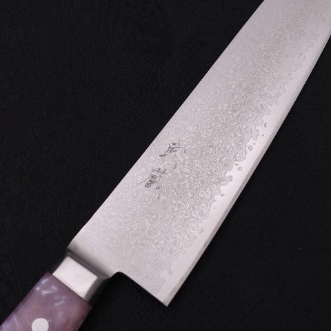 Kiritsuke Gyuto VG-10 Damascus Pearl Pink Handle 210mm-VG-10-Damascus-Western Handle-[Musashi]-[Japanese-Kitchen-Knives]