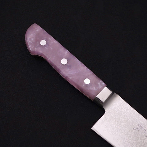 Kiritsuke Gyuto VG-10 Damascus Pearl Pink Handle 210mm-VG-10-Damascus-Western Handle-[Musashi]-[Japanese-Kitchen-Knives]