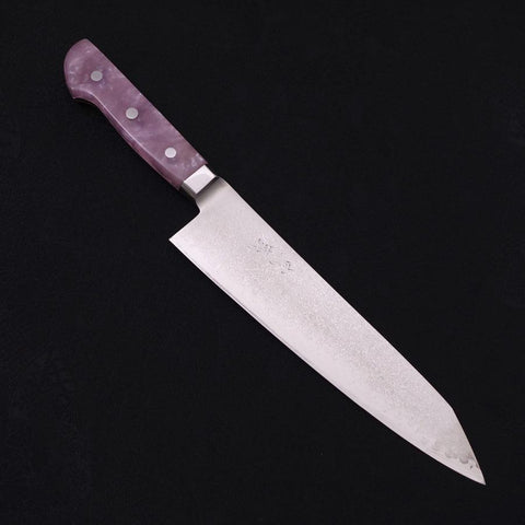 Kiritsuke Gyuto VG-10 Damascus Pearl Pink Handle 210mm-VG-10-Damascus-Western Handle-[Musashi]-[Japanese-Kitchen-Knives]