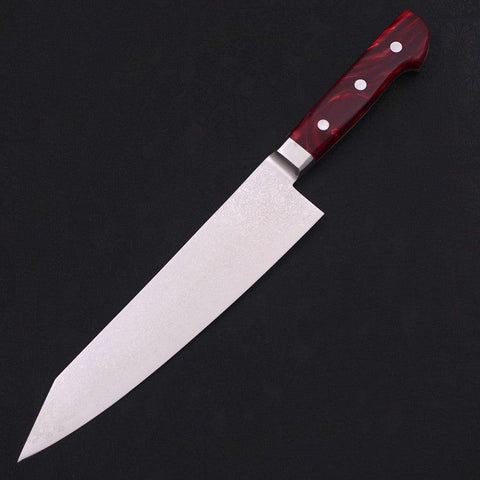 Kiritsuke Gyuto VG-10 Damascus Red Handle 210mm-VG-10-Damascus-Western Handle-[Musashi]-[Japanese-Kitchen-Knives]