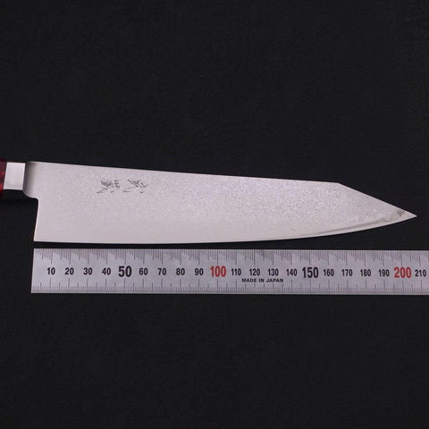 Kiritsuke Gyuto VG-10 Damascus Red Handle 210mm-VG-10-Damascus-Western Handle-[Musashi]-[Japanese-Kitchen-Knives]