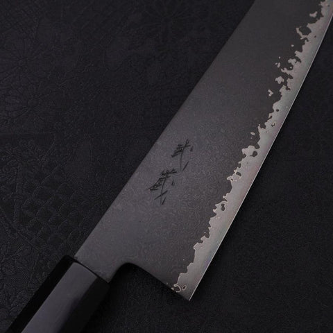 Kiritsuke Gyuto VG-10 Kurozome Damascus Buffalo Ebony Handle 210mm-Damascus-VG-10-Japanese Handle-[Musashi]-[Japanese-Kitchen-Knives]