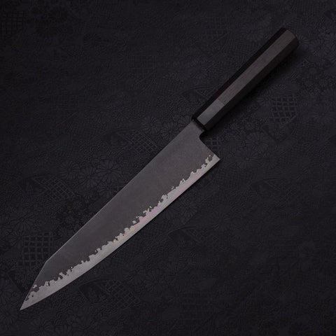 Kiritsuke Gyuto VG-10 Kurozome Damascus Buffalo Ebony Handle 240mm-Damascus-VG-10-Japanese Handle-[Musashi]-[Japanese-Kitchen-Knives]