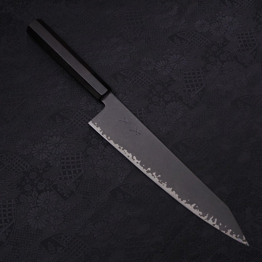 Kiritsuke Gyuto VG-10 Kurozome Damascus Buffalo Ebony Handle 240mm ...