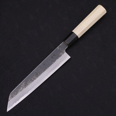 Kiritsuke Gyuto White steel #2 Kurouchi Buffalo Magnolia Handle 200mm-White steel #2-Kurouchi-Japanese Handle-[Musashi]-[Japanese-Kitchen-Knives]