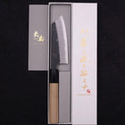 Kiritsuke Ko-Santoku White steel #2 Kurouchi Buffalo Magnolia Handle 135mm-White steel #2-Kurouchi-Japanese Handle-[Musashi]-[Japanese-Kitchen-Knives]