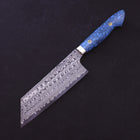 Kiritsuke Nakiri SG-2 Damascus Turquoise Blue Handle 170mm-SG-2-Tsuchime-Western Handle-[Musashi]-[Japanese-Kitchen-Knives]