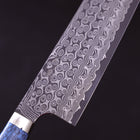 Kiritsuke Nakiri SG-2 Damascus Turquoise Blue Handle 170mm-SG-2-Tsuchime-Western Handle-[Musashi]-[Japanese-Kitchen-Knives]