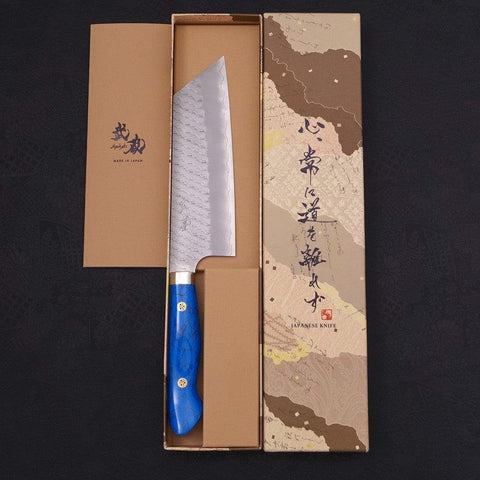 Kiritsuke Nakiri SG-2 Tsuchime Turquoise Blue Handle 170mm-SG-2-Tsuchime-Western Handle-[Musashi]-[Japanese-Kitchen-Knives]