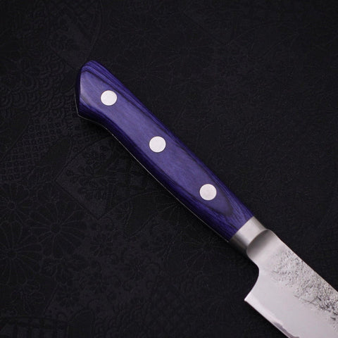 Kiritsuke Petty Blue steel #2 Nashiji Stainless Clad Western Handle 135mm-Blue steel #2-Nashiji-Western Handle-[Musashi]-[Japanese-Kitchen-Knives]