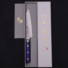 Kiritsuke Petty Blue steel #2 Nashiji Stainless Clad Western Handle 135mm-Blue steel #2-Nashiji-Western Handle-[Musashi]-[Japanese-Kitchen-Knives]