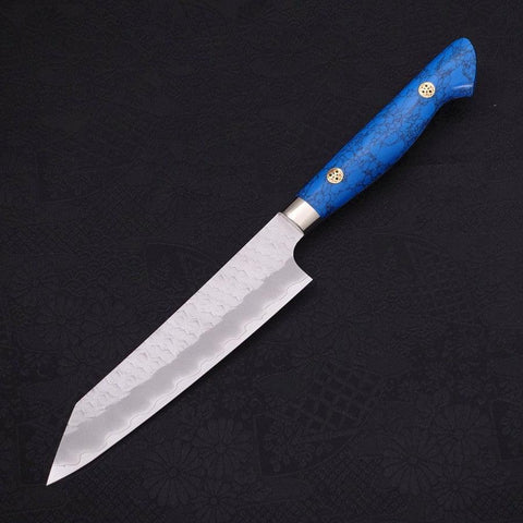 Kiritsuke Petty SG-2 Tsuchime Turquoise Blue Handle 150mm-SG-2-Tsuchime-Western Handle-[Musashi]-[Japanese-Kitchen-Knives]