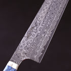 Kiritsuke SG-2 Damascus Turquoise Blue Handle 240mm-SG-2-Tsuchime-Western Handle-[Musashi]-[Japanese-Kitchen-Knives]