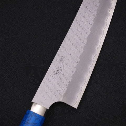 Kiritsuke SG-2 Tsuchime Turquoise Blue Handle 200mm-SG-2-Tsuchime-Western Handle-[Musashi]-[Japanese-Kitchen-Knives]