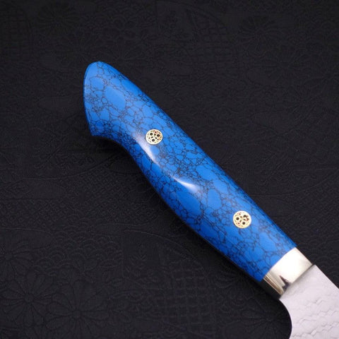 Kiritsuke SG-2 Tsuchime Turquoise Blue Handle 200mm-SG-2-Tsuchime-Western Handle-[Musashi]-[Japanese-Kitchen-Knives]