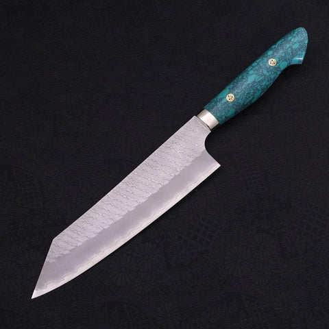 Kiritsuke SG-2 Tsuchime Turquoise Green Handle 200mm-SG-2-Tsuchime-Western Handle-[Musashi]-[Japanese-Kitchen-Knives]