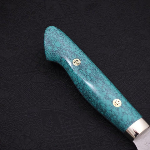 Kiritsuke SG-2 Tsuchime Turquoise Green Handle 200mm-SG-2-Tsuchime-Western Handle-[Musashi]-[Japanese-Kitchen-Knives]