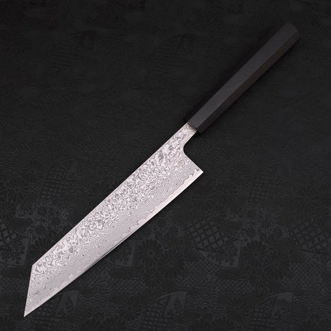 Kiritsuke SKD11 Nickel Damascus Buffalo Ebony Handle 210mm-Damascus-Japanese Handle-[Musashi]-[Japanese-Kitchen-Knives]