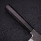 Kiritsuke Santoku Blue steel #1 Kurouchi Suminagashi Buffalo Ebony Handle 170mm-Blue steel #1-Damascus-Japanese Handle-[Musashi]-[Japanese-Kitchen-Knives]