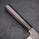 Kiritsuke Santoku Blue steel #1 Kurouchi Suminagashi Buffalo Ebony Handle 170mm-Blue steel #1-Damascus-Japanese Handle-[Musashi]-[Japanese-Kitchen-Knives]