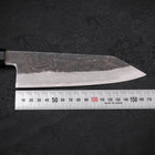 Kiritsuke Santoku Blue steel #1 Kurouchi Suminagashi Buffalo Ebony Handle 170mm-Blue steel #1-Damascus-Japanese Handle-[Musashi]-[Japanese-Kitchen-Knives]