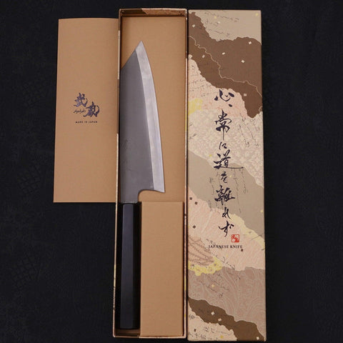 Kiritsuke Santoku HAP-40 High Speed Tool Steel Buffalo Ebony Handle 170mm-Polished-HAP-40-Japanese Handle-[Musashi]-[Japanese-Kitchen-Knives]