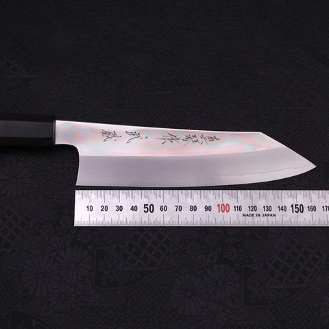 Kiritsuke Santoku Silver Steel #3 Mirror Buffalo Ebony Handle 180mm-[Musashi]-[Japanese-Kitchen-Knives]