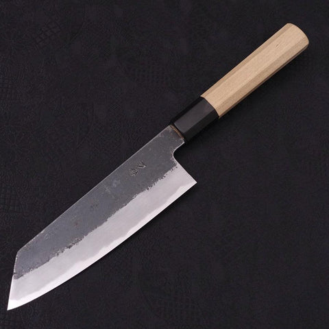 Kiritsuke Santoku White steel #2 Kurouchi Buffalo Magnolia Handle 170mm-White steel #2-Kurouchi-Japanese Handle-[Musashi]-[Japanese-Kitchen-Knives]