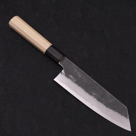 Kiritsuke Santoku White steel #2 Kurouchi Buffalo Magnolia Handle 170mm-White steel #2-Kurouchi-Japanese Handle-[Musashi]-[Japanese-Kitchen-Knives]