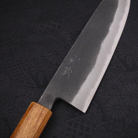 Kiritsuke Santoku White steel #2 Kurouchi Yaki Urushi Handle 170mm-White steel #2-Kurouchi-Japanese Handle-[Musashi]-[Japanese-Kitchen-Knives]