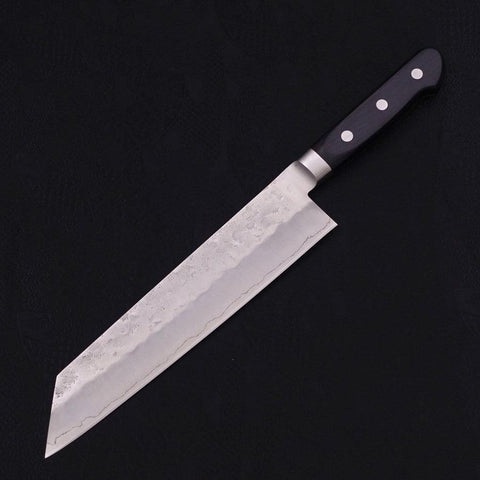 Kiritsuke Silver Steel #3 Nashiji Western Black Handle 210mm-Silver steel #3-Nashiji-Western Handle-[Musashi]-[Japanese-Kitchen-Knives]