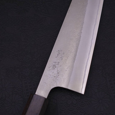 Kiritsuke White Steel #2 Nashiji Ebony Handle 210mm-White steel #2-Nashiji-Japanese Handle-[Musashi]-[Japanese-Kitchen-Knives]