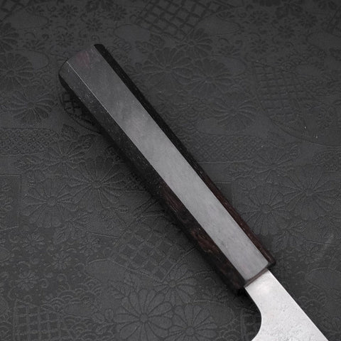 Kiritsuke White Steel #2 Nashiji Ebony Handle 210mm-White steel #2-Nashiji-Japanese Handle-[Musashi]-[Japanese-Kitchen-Knives]