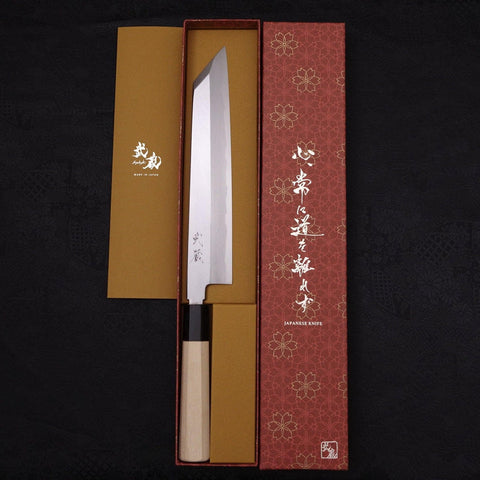 Kiritsuke White steel #2 Kasumi Buffalo Magnolia Handle 240mm-White steel #2-Kasumi-Japanese Handle-[Musashi]-[Japanese-Kitchen-Knives]